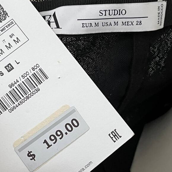 NWT ZARA STUDIO Satin Lace Bustier Corset Dress in Black SZ M - Picture 10 of 12